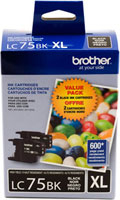 Brother LC752PKS 2-Pack of Innobella Black Ink Cartridges, Standard Yield