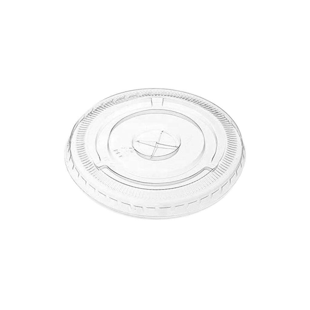 Clear PLA Lids with Hole for PLA Cold Cups - Flat fits 12 to 20oz cups, Pack of 50