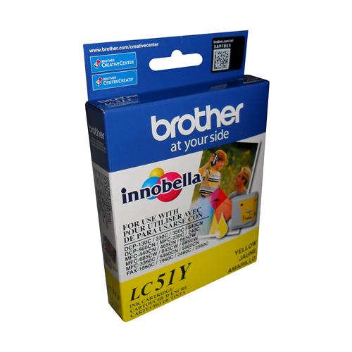 Brother LC51YS Innobella Yellow Ink Cartridge, Standard Yield