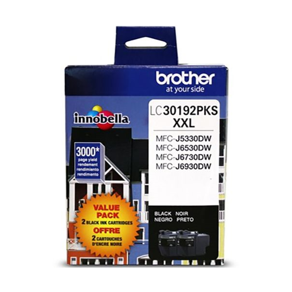 Brother LC30192PKS Innobella Black Ink Cartridges, Super High Yield