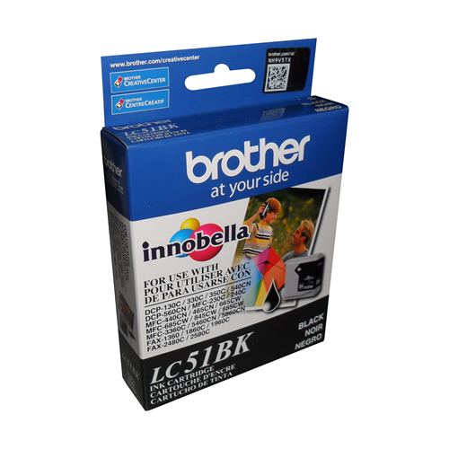 Brother LC51BKS Innobella Black Ink Cartridge, Standard Yield
