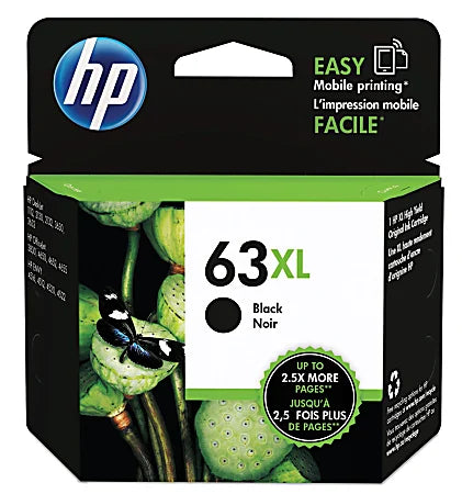 HP63XL High Yield Black Ink (480 PAGE YLD)