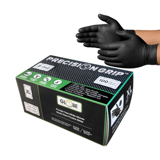 Precision Grip? 8mil Nitrile Powder Free Gloves - X Large / Black, Box of 100