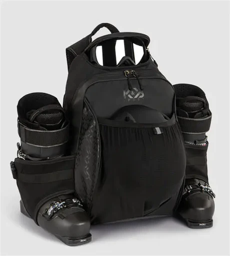 K&B Sport - Ski Boot Backpack - Slick - Coated Black