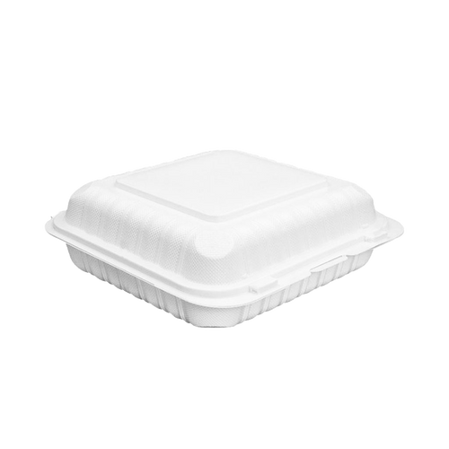 MFPP Hinged Containers - 8" X 8" X 3" / White, Pack of 125
