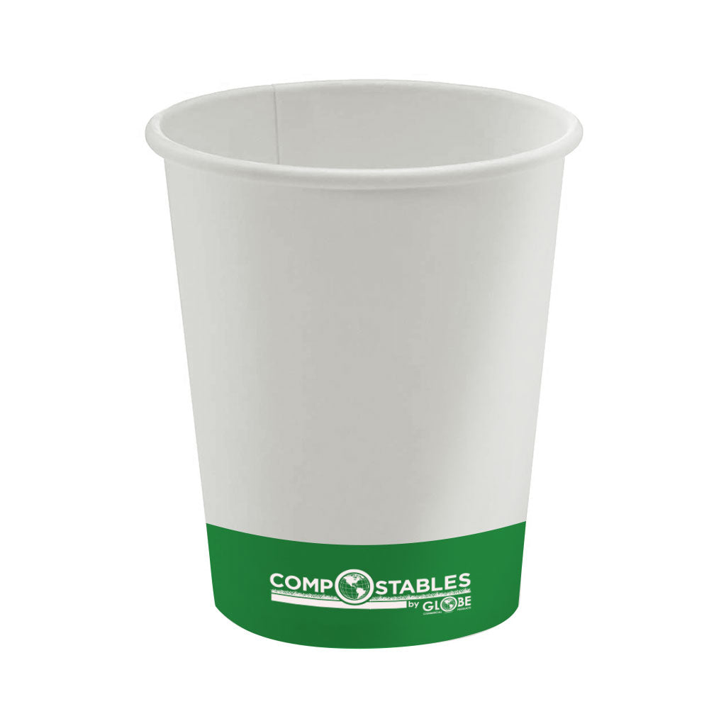 Hot/Cold Compostable Paper Cups - 20oz / White (50 cups Per Pack)