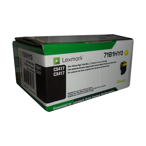 Lexmark CS/CX417, 517 Yellow Return Programme 3.5K Toner Cartridge Part no.: 71B1HY0