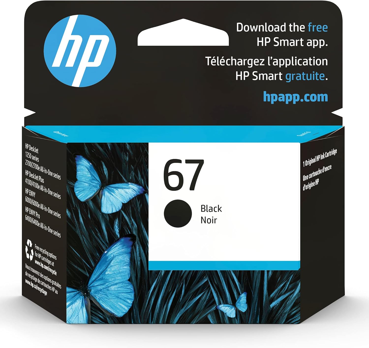 HP67 BLACK INK CTG (120 YLD) ENVY 6052/6055/6058/6075/6472