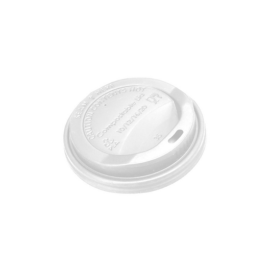 Compostable Dome Sip Lid - 10 - 20 oz / White (Pack of 50)