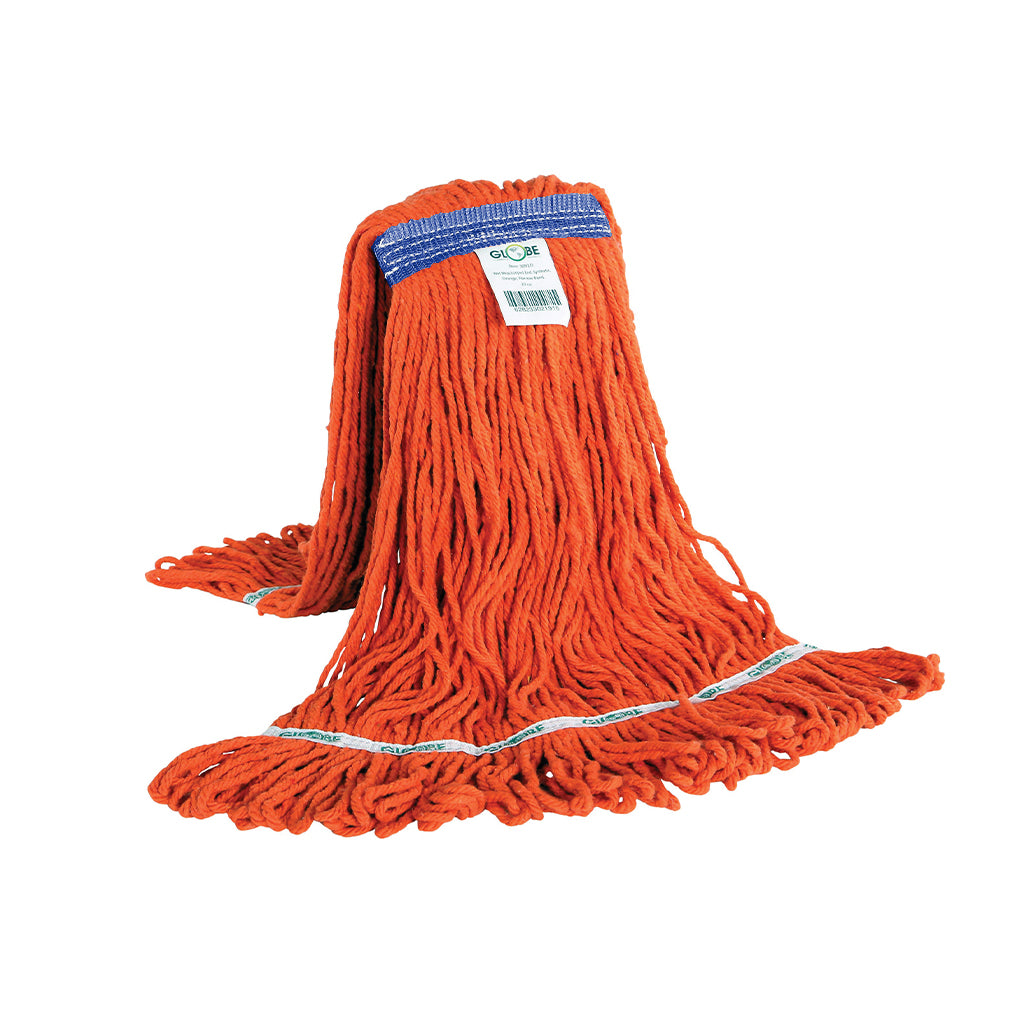 Syn-Pro® Synthetic Looped End Wet Mop Narrow Band Orange 16oz Bagged