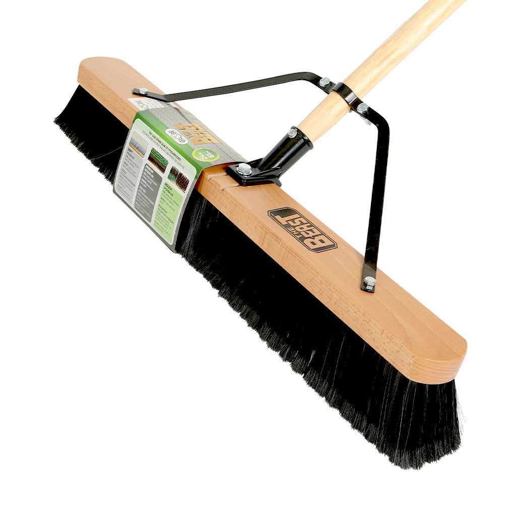 24" Assembled Wood Block Contractor push broom-Medium