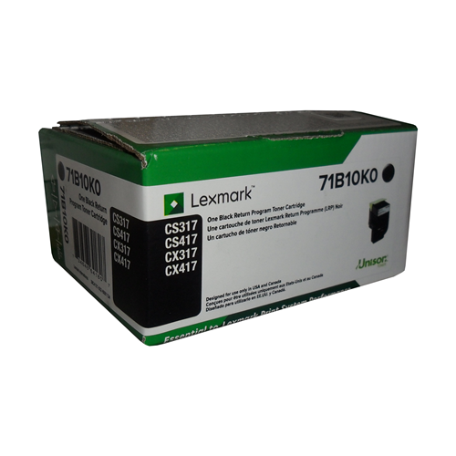 Lexmark CS/CX317, 417, 517 Black Return Programme 3K Toner Cartridge Part no.: 71B10K0