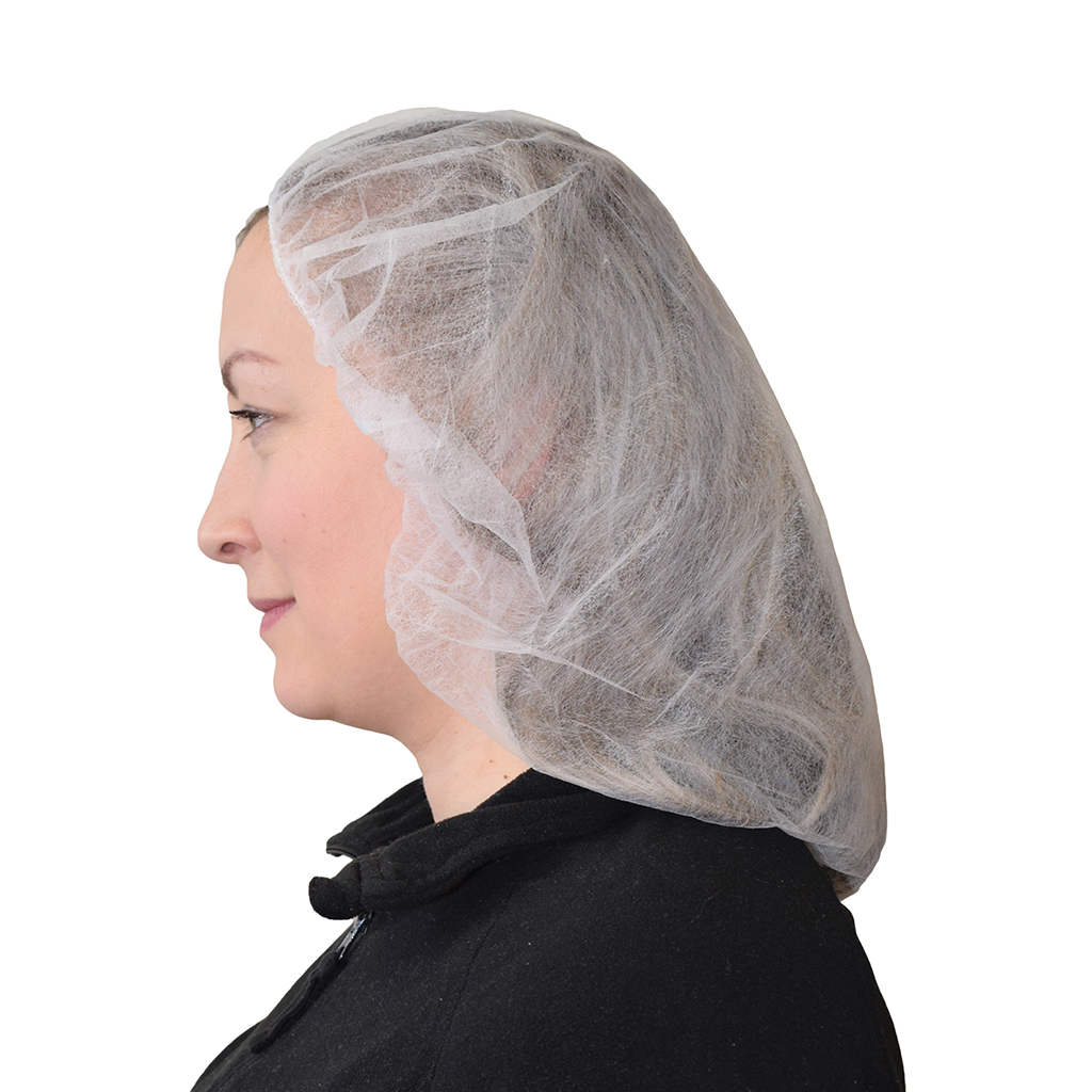 Bouffant Cap/Hairnet White Poly 21" (Pack of 100)