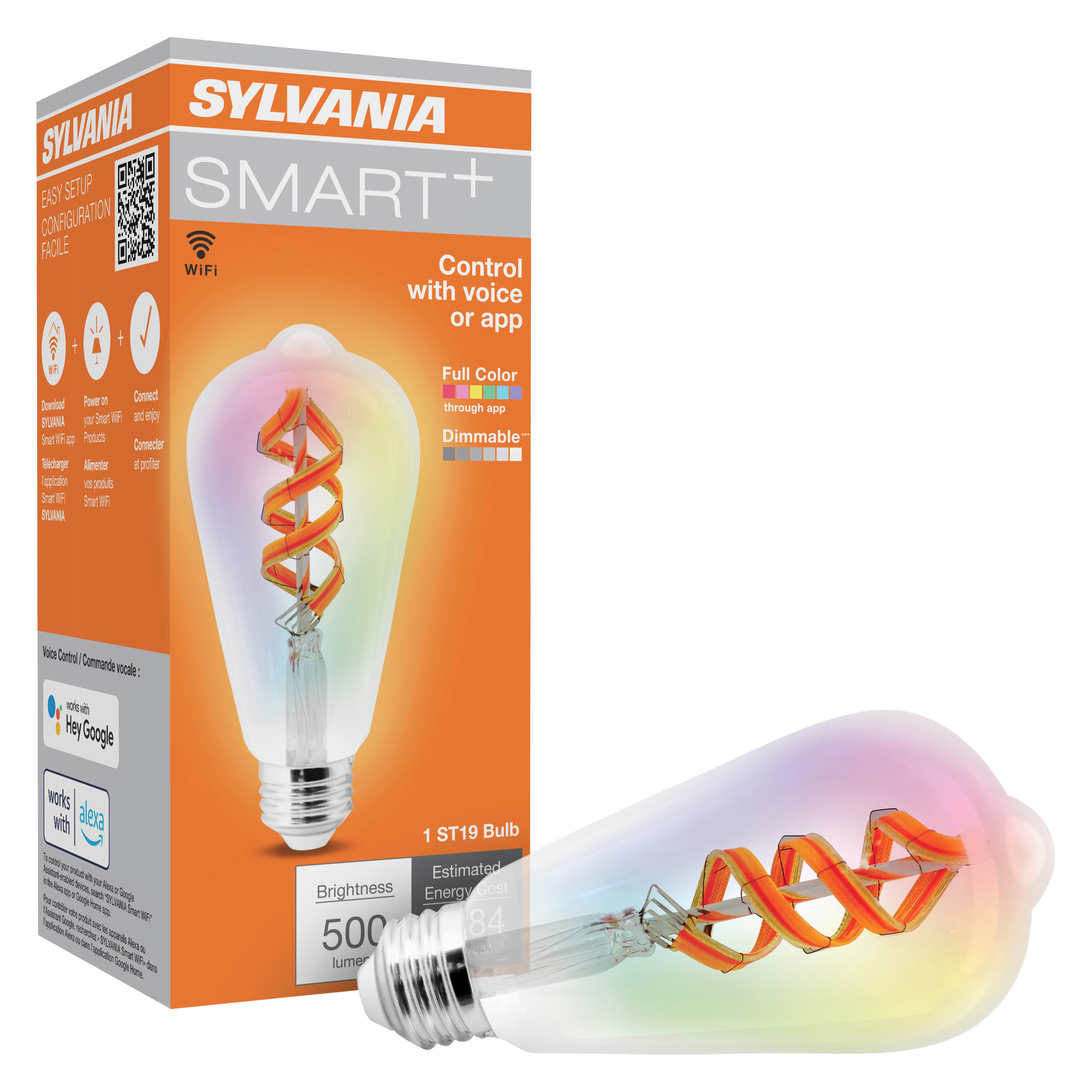 SMART+ WiFi Filament Color + 2000K:  ST19 Color and Amber White (2000K)