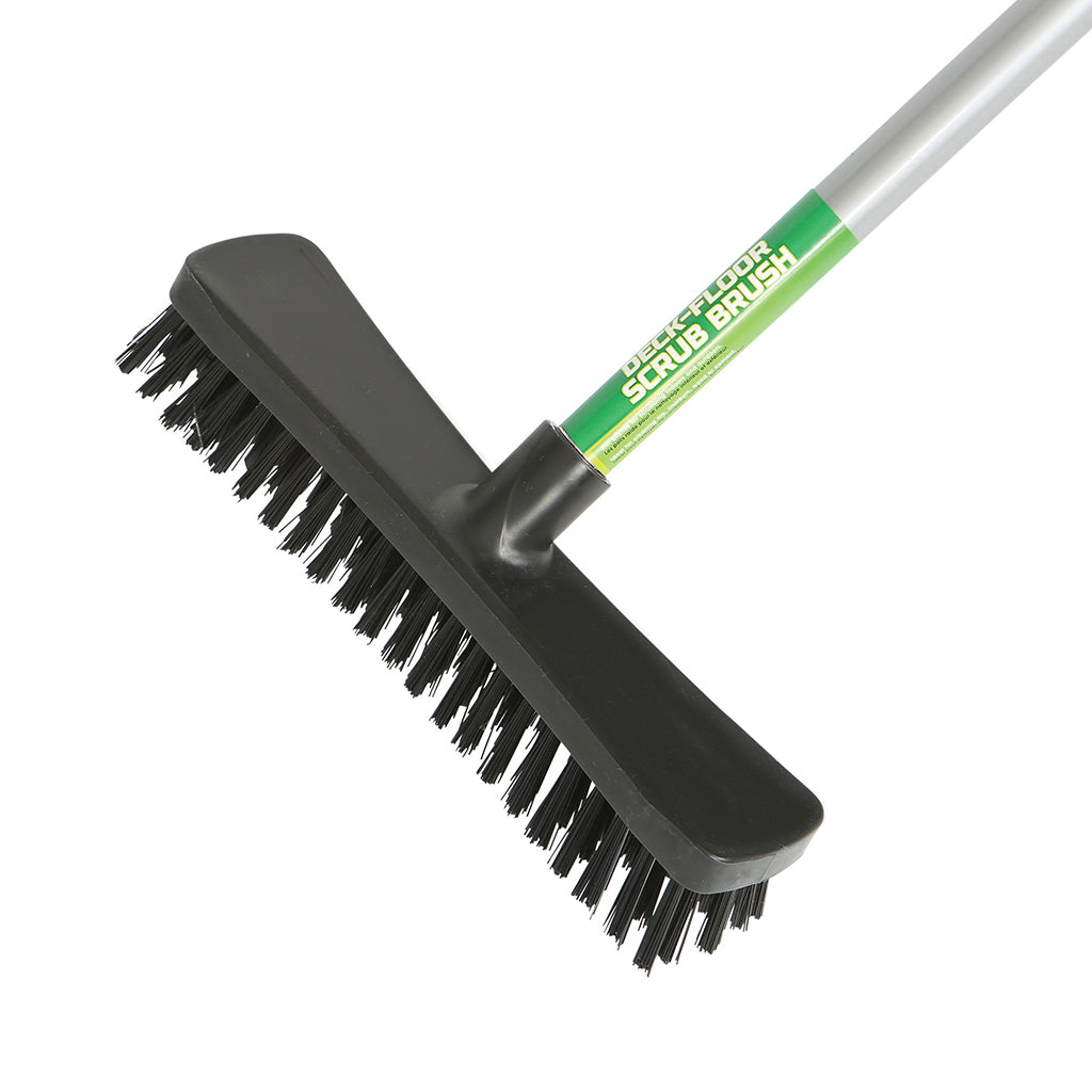 10" Floor and Deck Scrub Brush-Assembled 48" Metal Handle