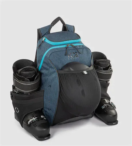 K&B Sport - Ski Boot Backpack - Slick - Midnight/ Turquoise