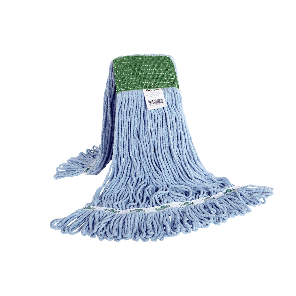 Syn-Pro® Synthetic Looped End Wet Mop Wide Band Blue 16oz Bagged