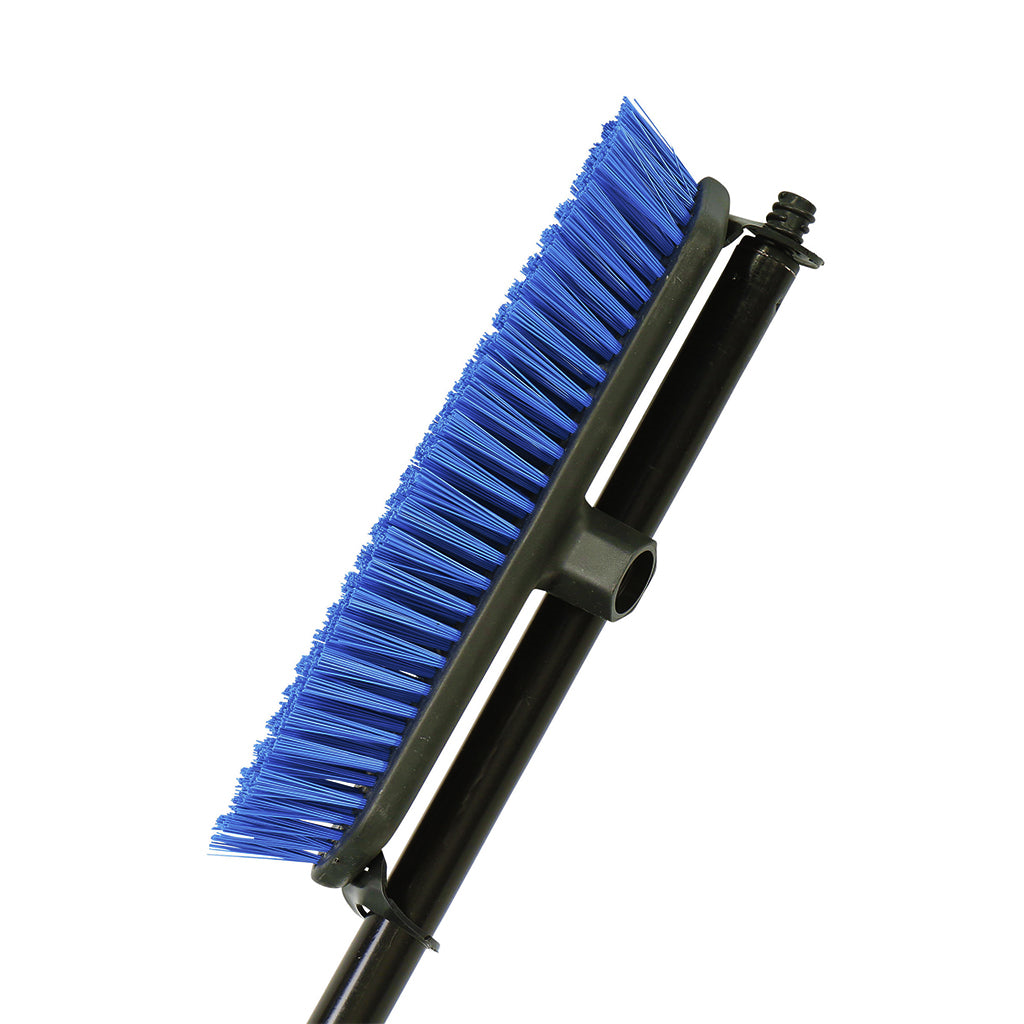 12" Floor and Deck Scrub Brush Side Clipped 54" Metal Handle