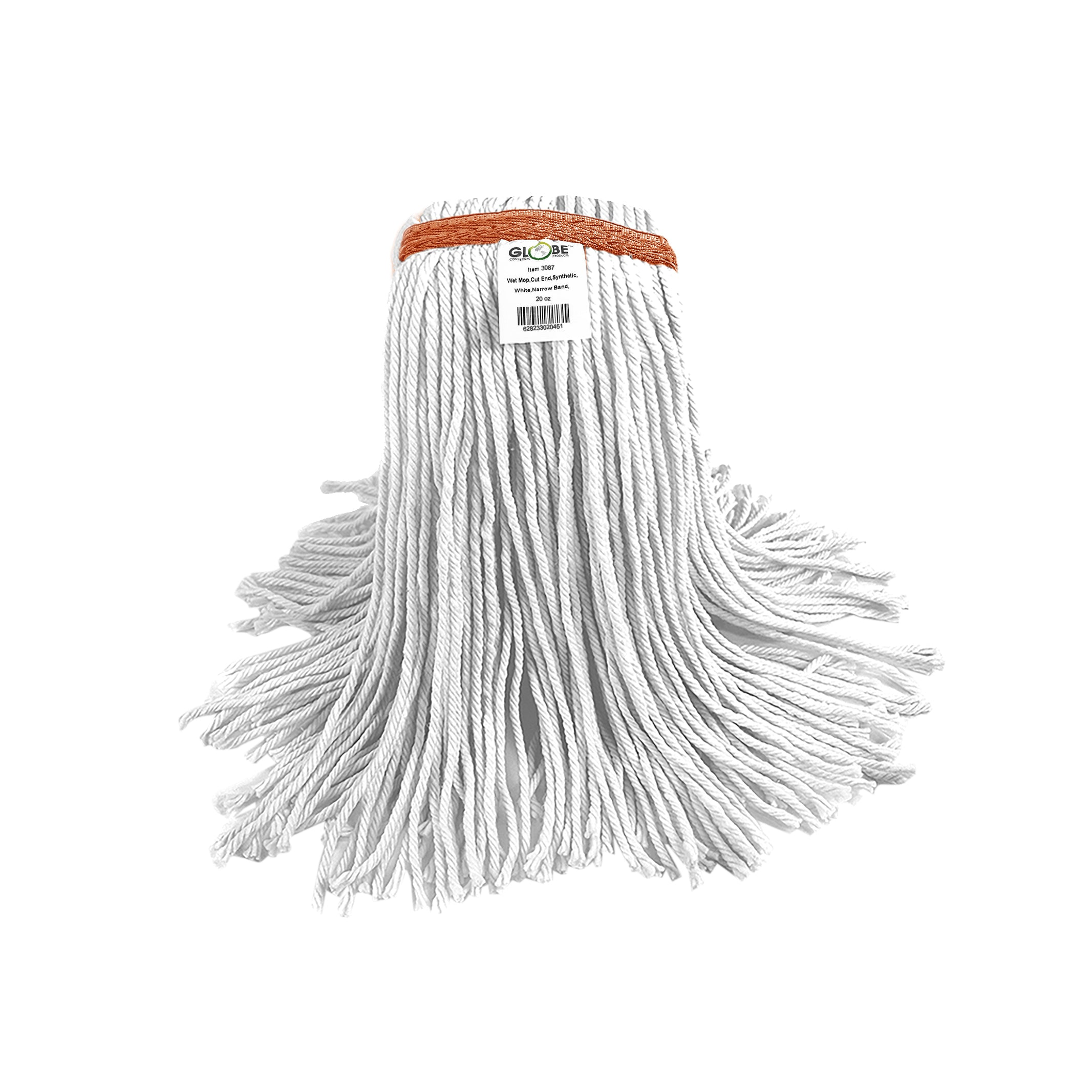 Syn-Pro® Synthetic Wet mop Narrow Band 20oz Cut End White Bagged