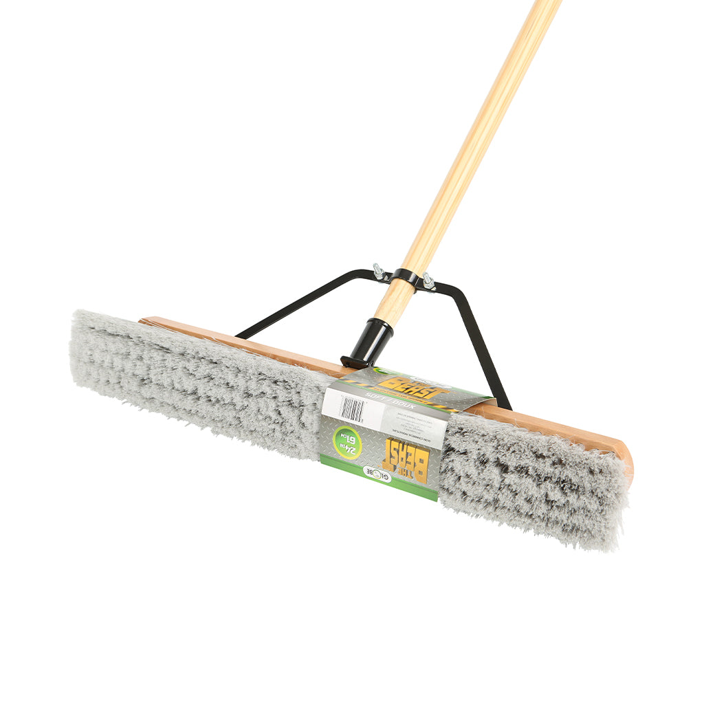 24" Assembled Wood Block Contractor push broom-Soft