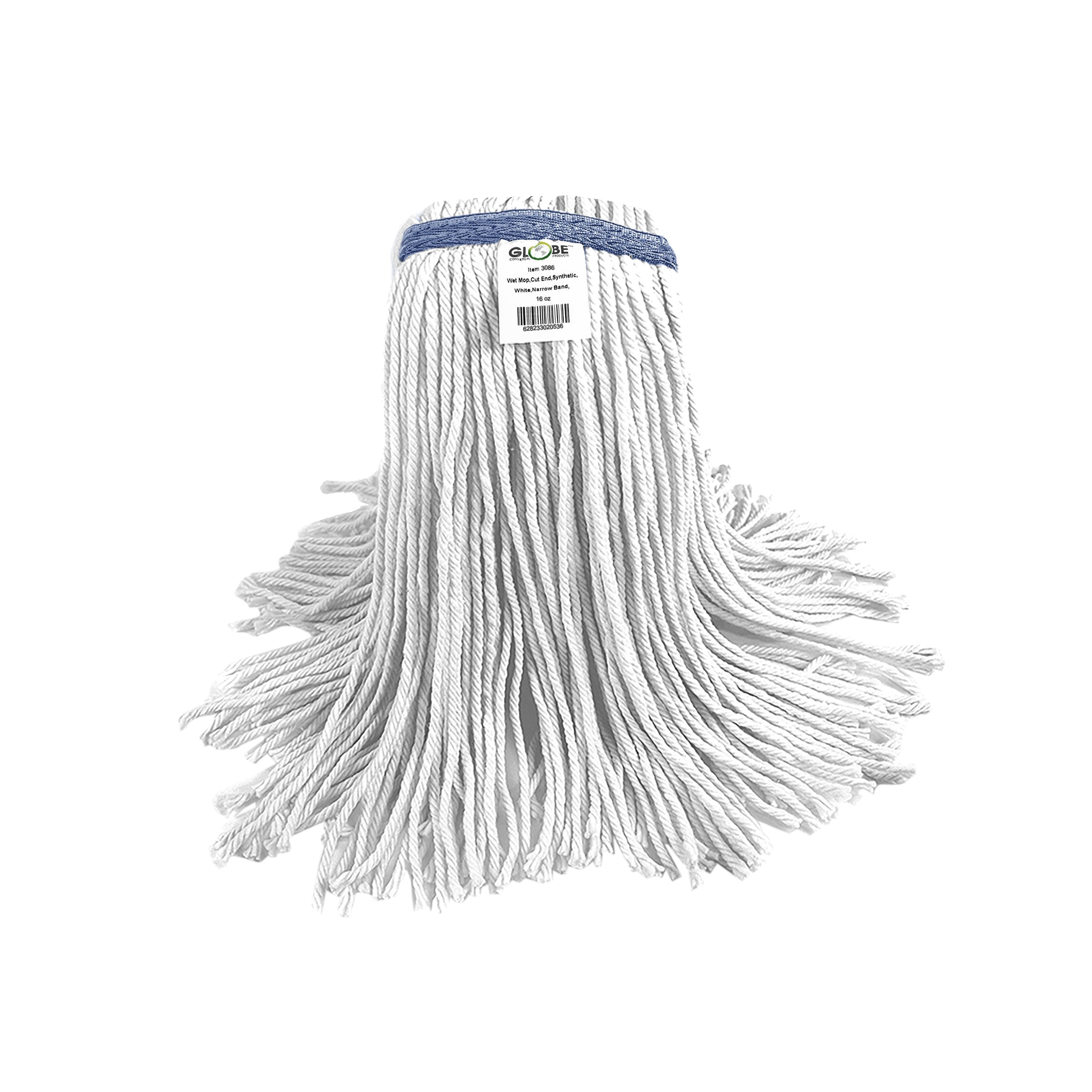 White Syn-Pro® Synthetic Wet mop with Narrow Band 12oz Cut End