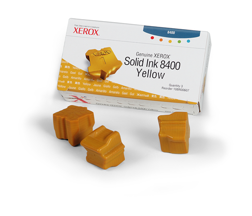 108R00607 Genuine Xerox Solid Ink 8400 Yellow (three Sticks)