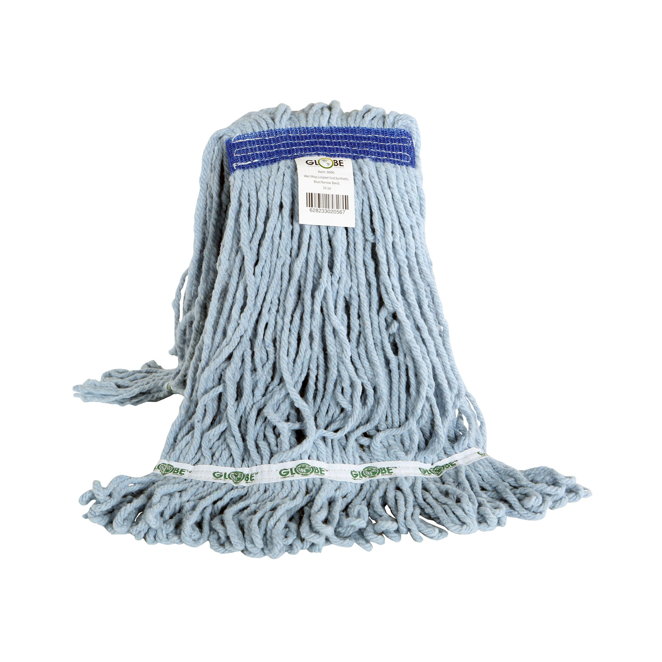 Syn-Pro® Synthetic Looped End Wet Mop Narrow Band Blue 16oz Bagged