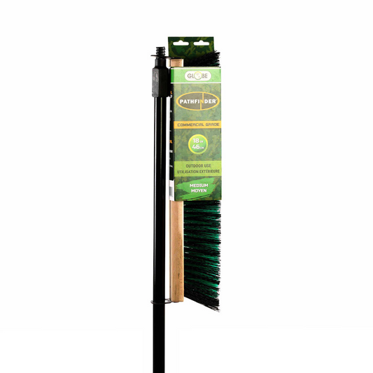 18" Side-Clipped Pathfinder push broom head-Medium w/54" Metal Handle