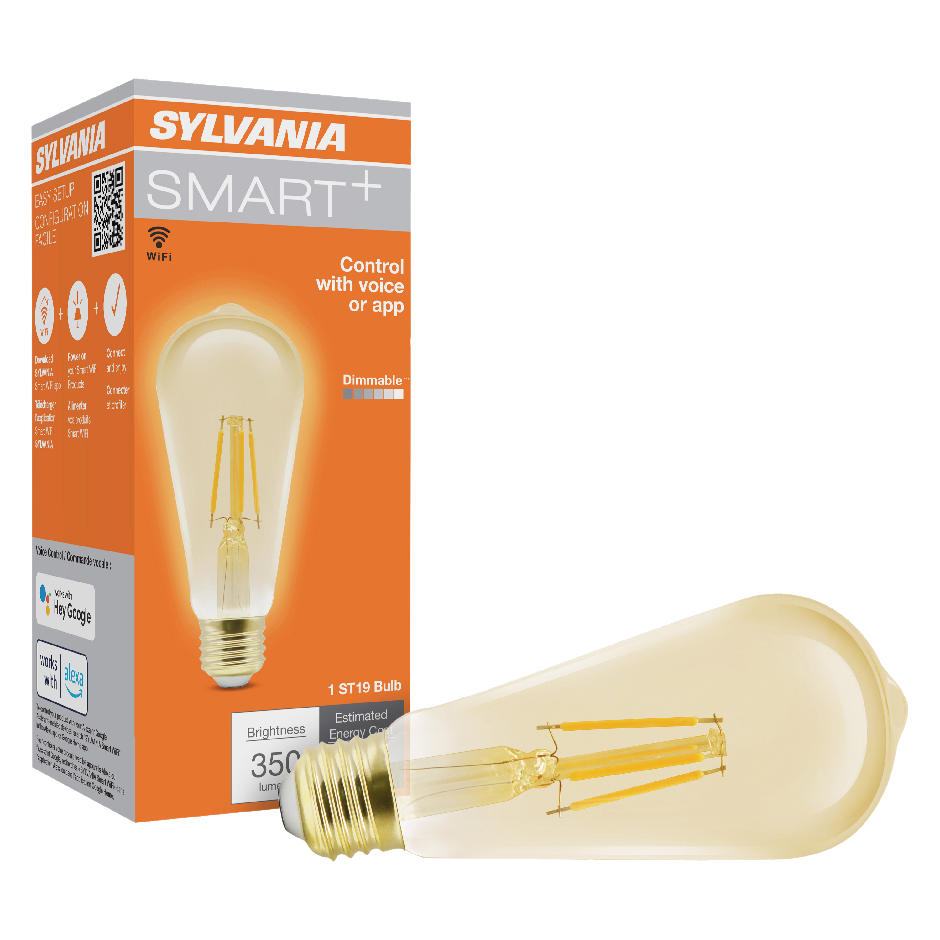 SMART+ WiFi Filament Amber: ST19 Amber White (2000K)