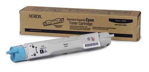 106R01214 Cyan Standard Capacity Toner Cartridge, Phaser 6360