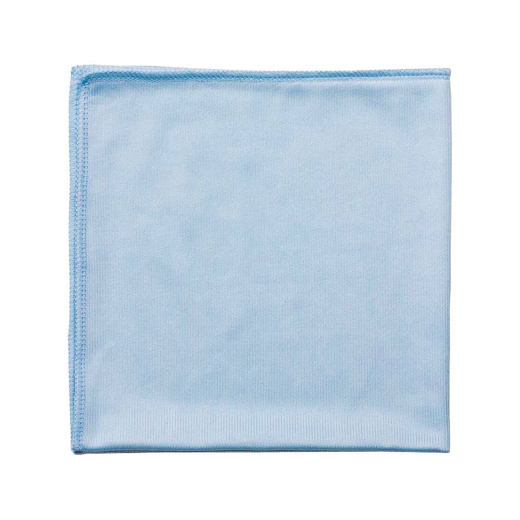 14”x14” Glass/Mirror Microfiber Cloth Blue (Pack of 10)