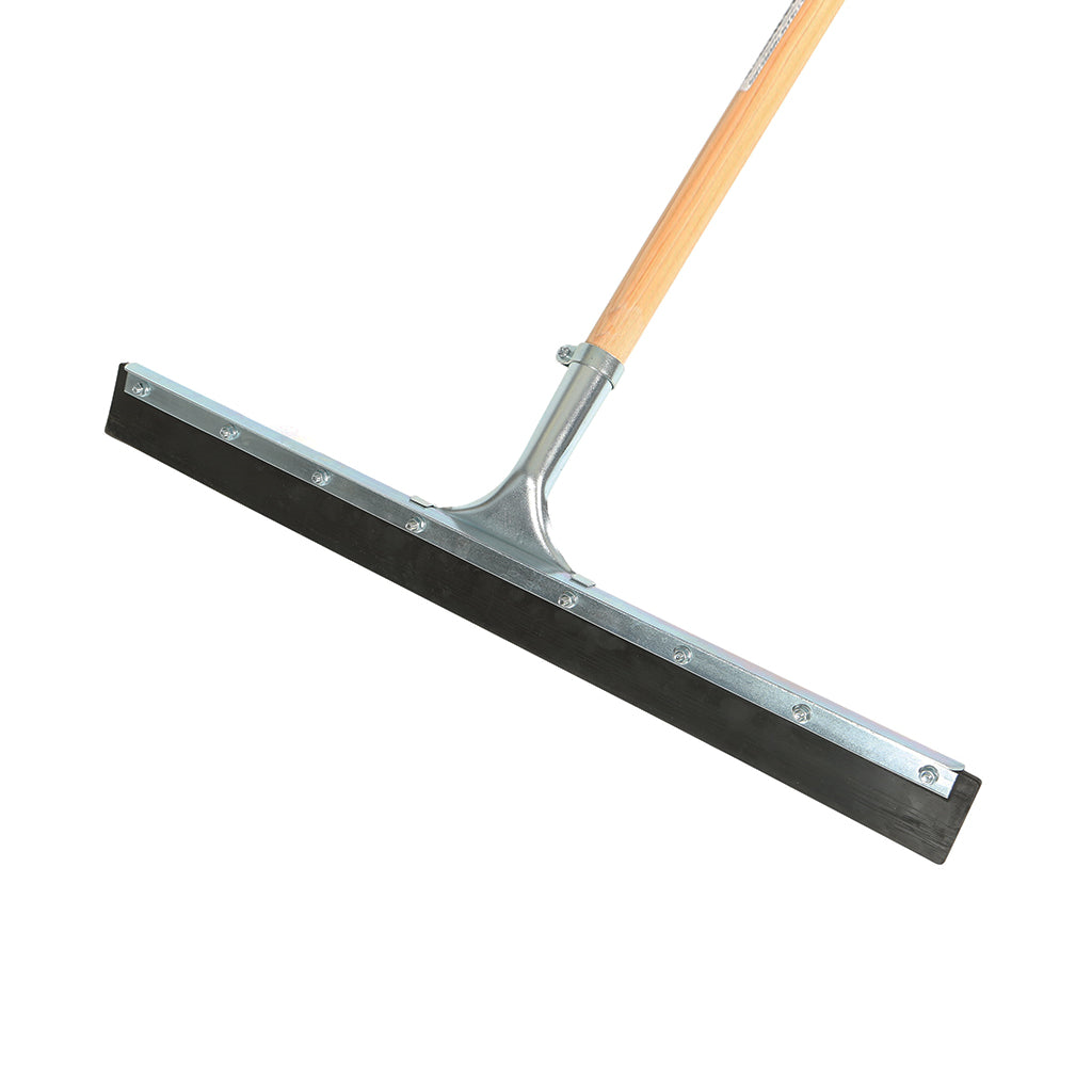 24" Straight Squeegee Black Rubber Assembled with 54" Tapered Wood Handle