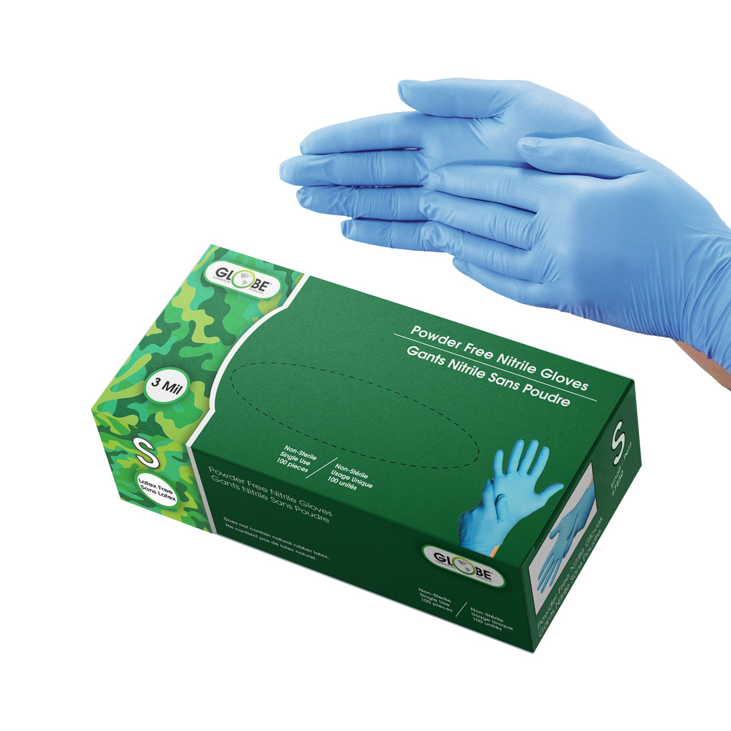 Nitrile Gloves Powder Free 3mil Sky Blue - Small (Box of 100)