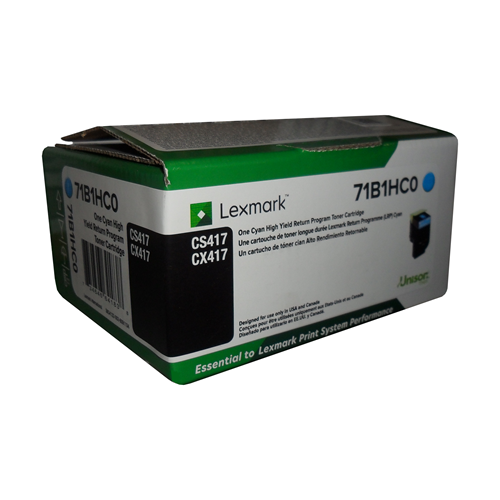 Lexmark CS/CX417, 517 Cyan Return Programme 3.5K Toner Cartridge Part no.: 71B1HC0